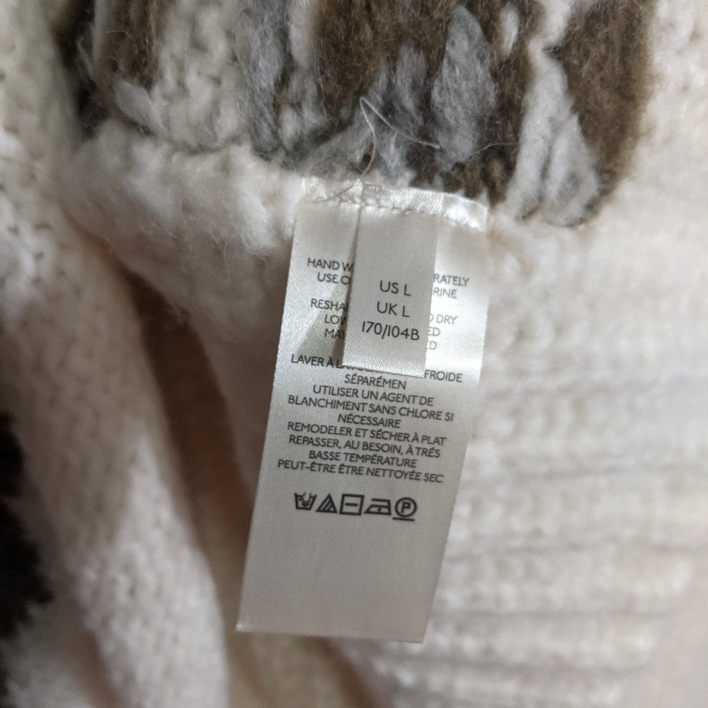 NEW Free People Alpine Crop Mock Neck Sweater Large Snowy Forrest Combo - Picture 6 of 7